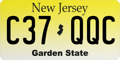 NJ license plate C37QQC