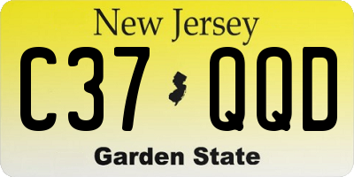 NJ license plate C37QQD