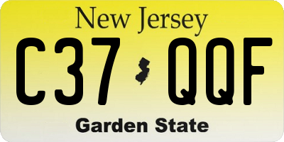 NJ license plate C37QQF