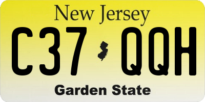 NJ license plate C37QQH