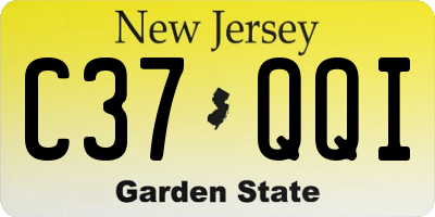 NJ license plate C37QQI