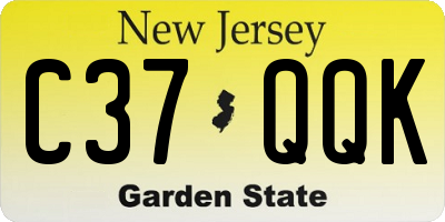 NJ license plate C37QQK