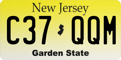 NJ license plate C37QQM
