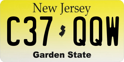 NJ license plate C37QQW