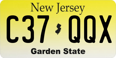 NJ license plate C37QQX
