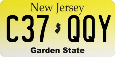 NJ license plate C37QQY