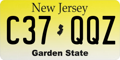 NJ license plate C37QQZ