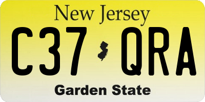 NJ license plate C37QRA