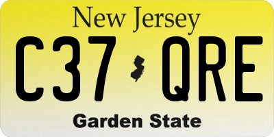 NJ license plate C37QRE