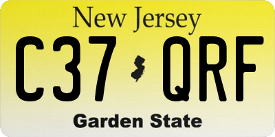 NJ license plate C37QRF