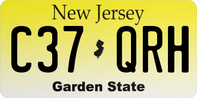 NJ license plate C37QRH