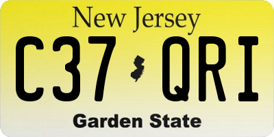 NJ license plate C37QRI