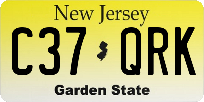 NJ license plate C37QRK