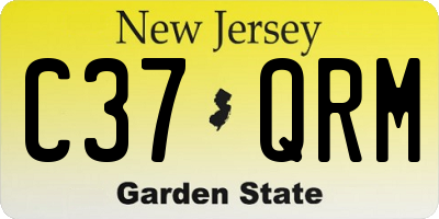 NJ license plate C37QRM