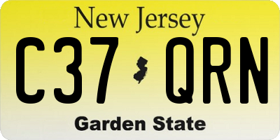 NJ license plate C37QRN