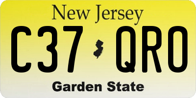 NJ license plate C37QRO