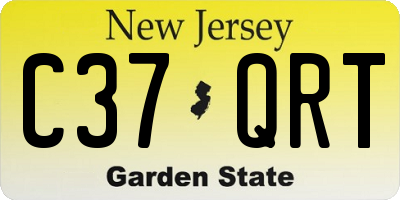 NJ license plate C37QRT