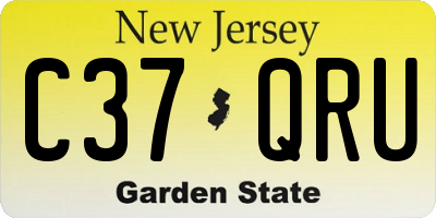 NJ license plate C37QRU