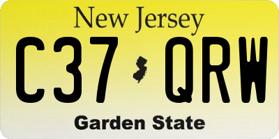 NJ license plate C37QRW