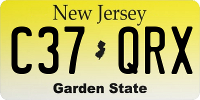 NJ license plate C37QRX