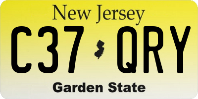 NJ license plate C37QRY