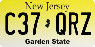 NJ license plate C37QRZ