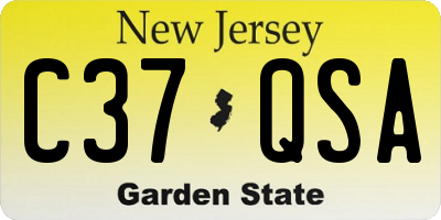 NJ license plate C37QSA