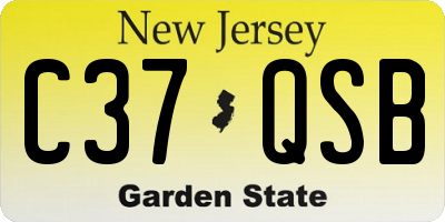 NJ license plate C37QSB