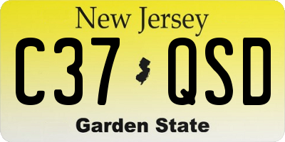 NJ license plate C37QSD