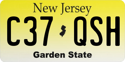 NJ license plate C37QSH