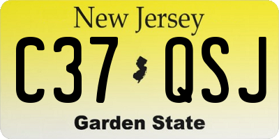 NJ license plate C37QSJ