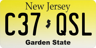 NJ license plate C37QSL