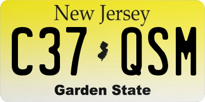 NJ license plate C37QSM