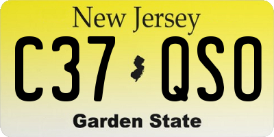 NJ license plate C37QSO