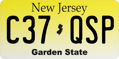 NJ license plate C37QSP