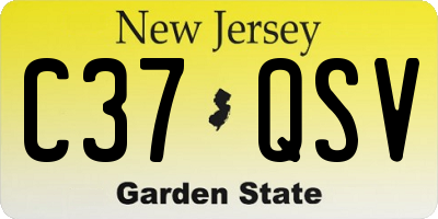 NJ license plate C37QSV