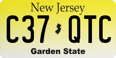 NJ license plate C37QTC