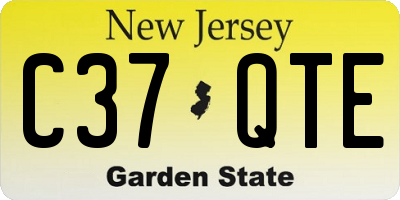 NJ license plate C37QTE