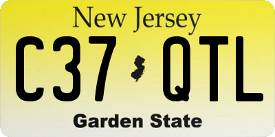 NJ license plate C37QTL