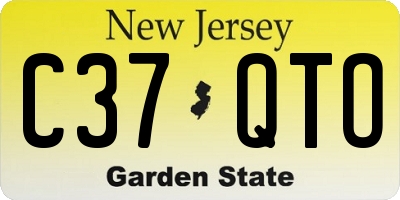 NJ license plate C37QTO