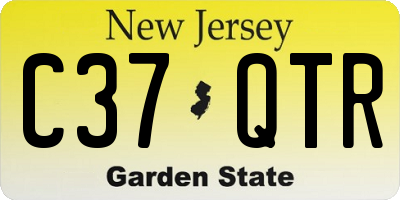 NJ license plate C37QTR