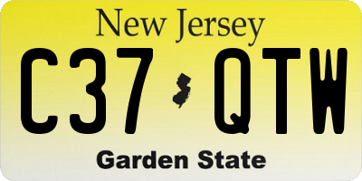 NJ license plate C37QTW