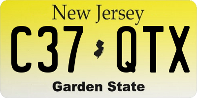 NJ license plate C37QTX