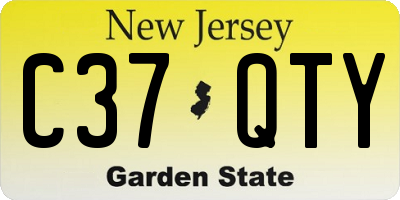 NJ license plate C37QTY