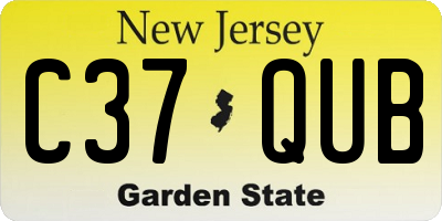 NJ license plate C37QUB