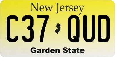 NJ license plate C37QUD