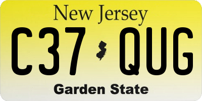 NJ license plate C37QUG