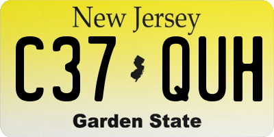NJ license plate C37QUH