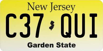 NJ license plate C37QUI