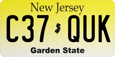 NJ license plate C37QUK